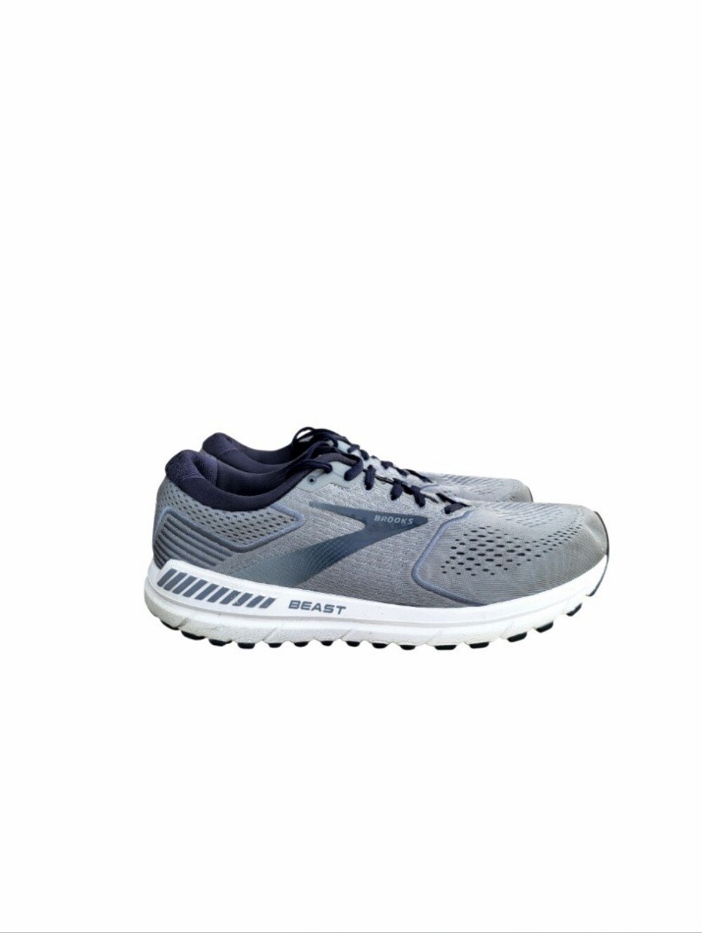 4E Extra Wide Brooks Beast 20 Gray White Athletic Shoe Sneaker Men 12.5 Big Tall